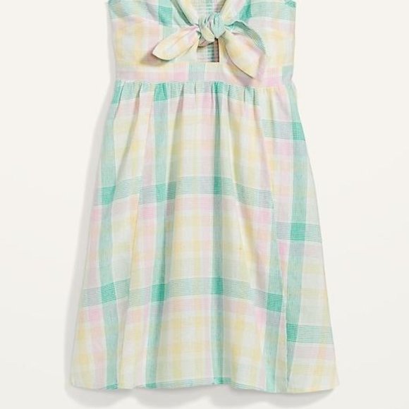 Old Navy Fit & Flare Tie-Front Smocked Printed Mini Cami Dress for Women New - Picture 5 of 9